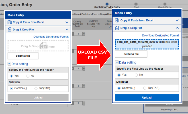 Mass Entry Bulk List CSV Upload